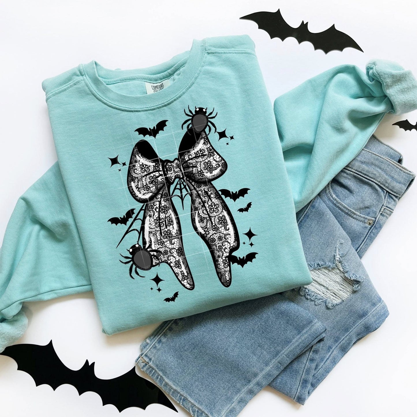SPOOKY BOW CREWNECK SWEATSHIRT