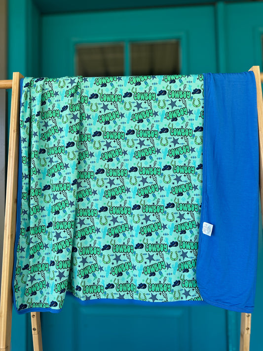 Neon Cowboy Bamboo Blanket
