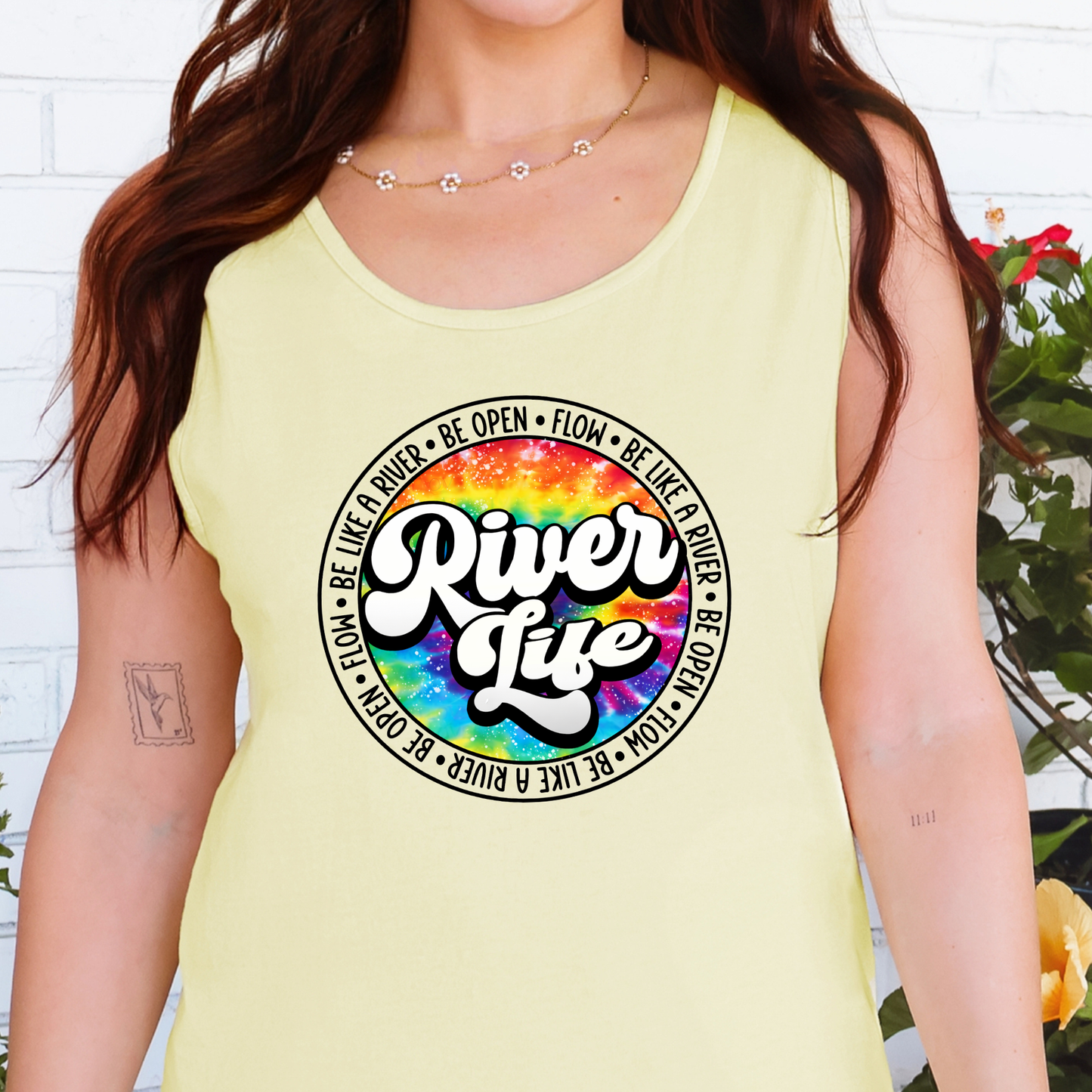River Life Circle Graphic Tank Top