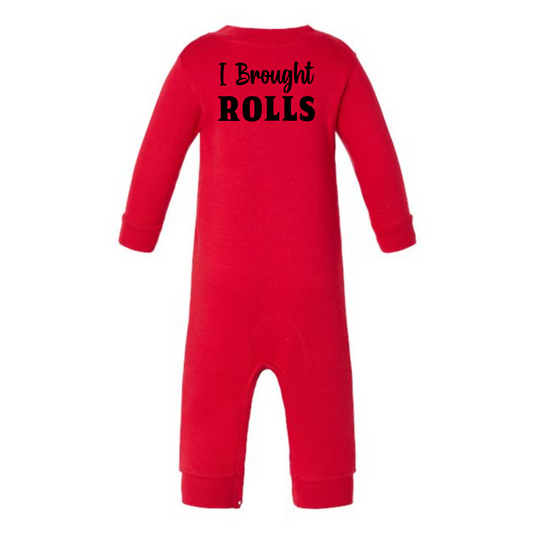 I Brought Rolls Infant Graphic Fleece One-Piece