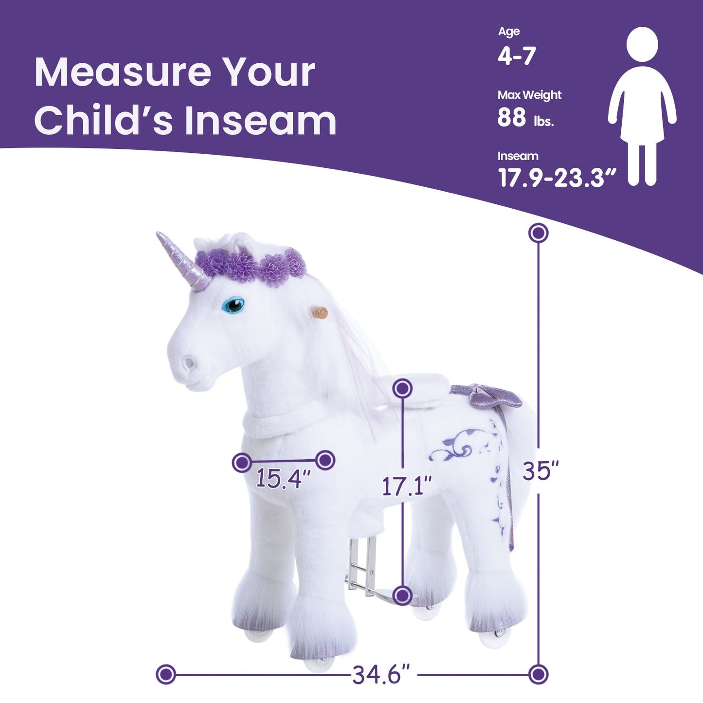 Purple Unicorn for Age 4-7 Model X