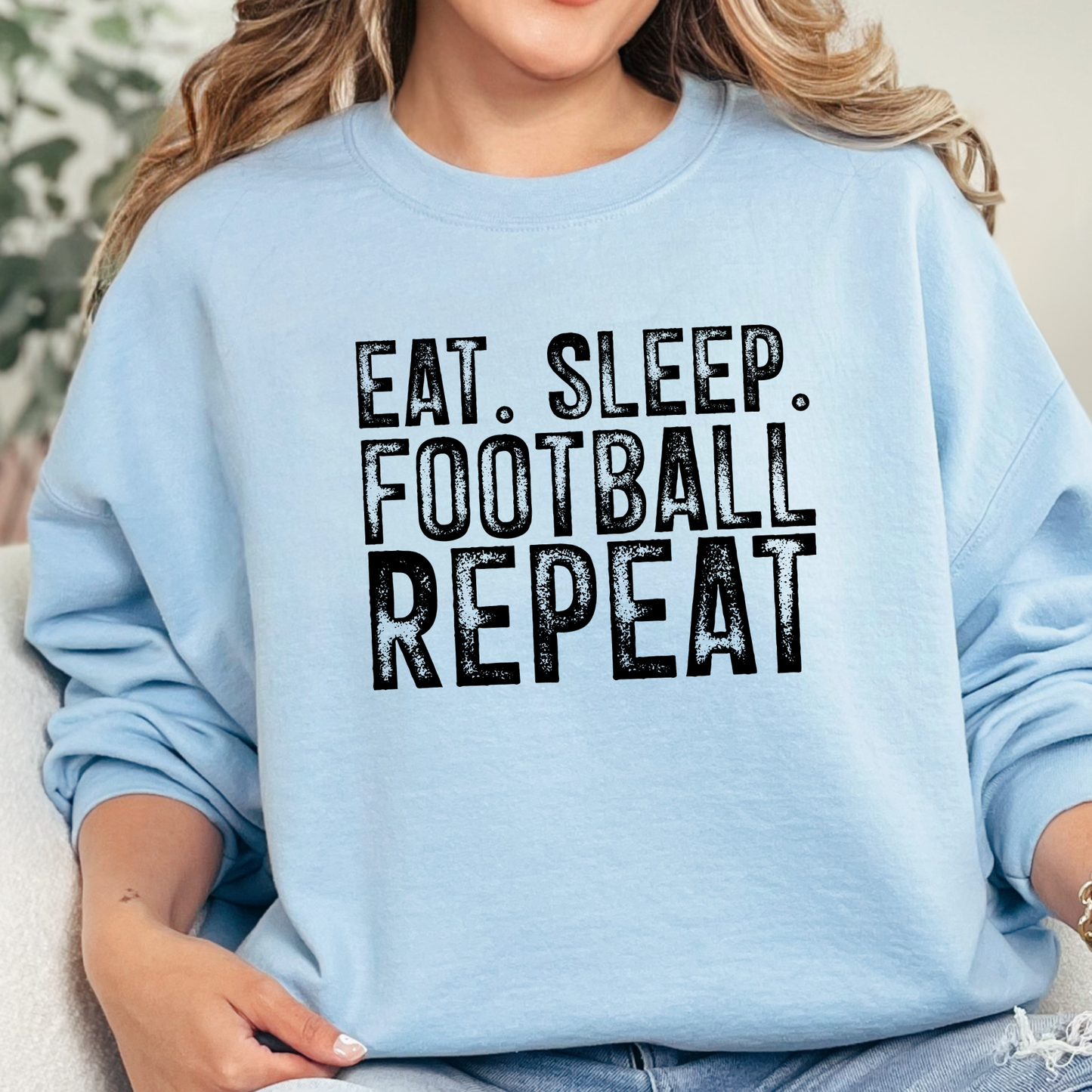 Eat Sleep Football Repeat Graphic Sweatshirt