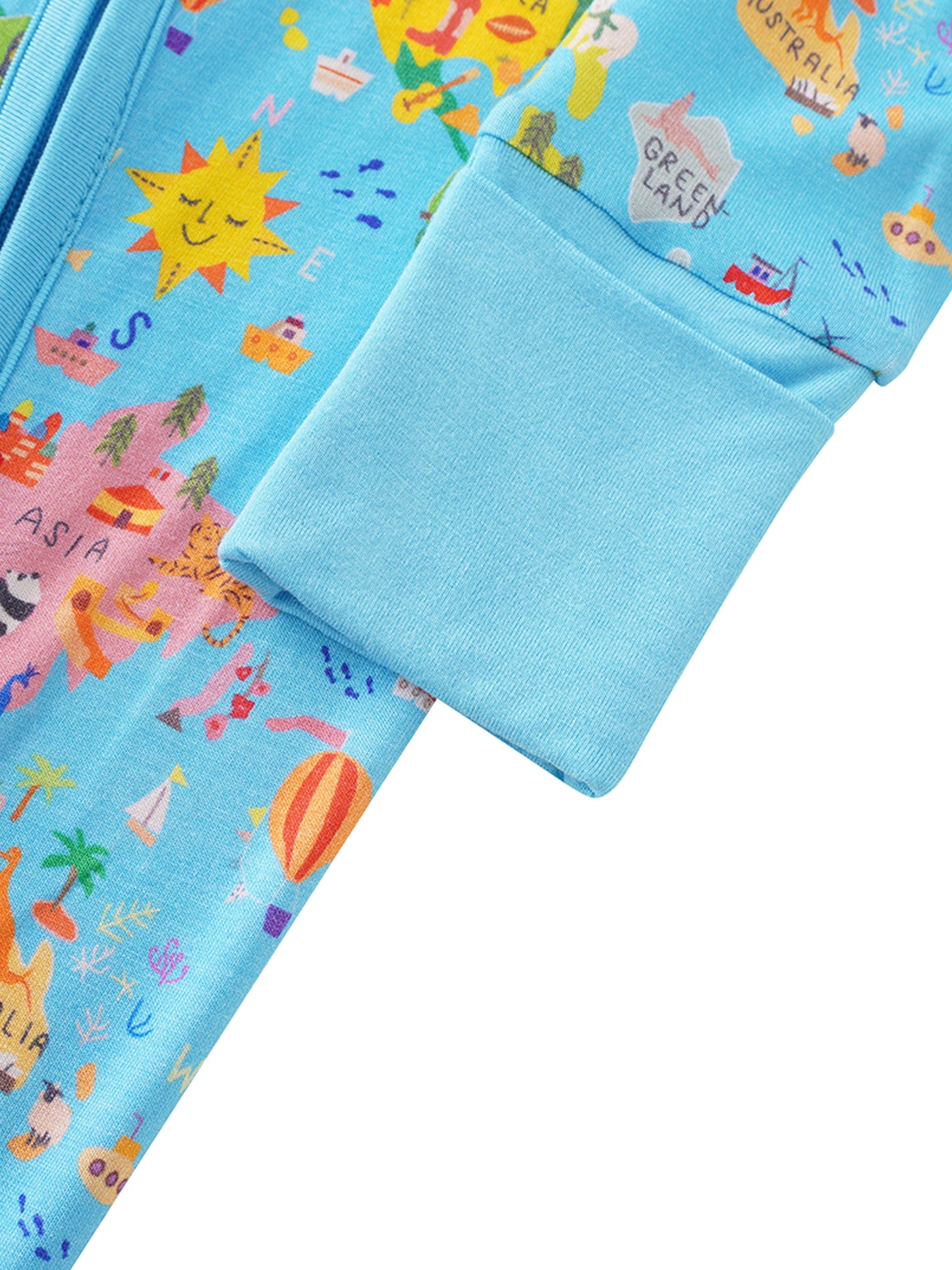 PoshTOT World Map Bamboo Baby Convertible Zippy Romper