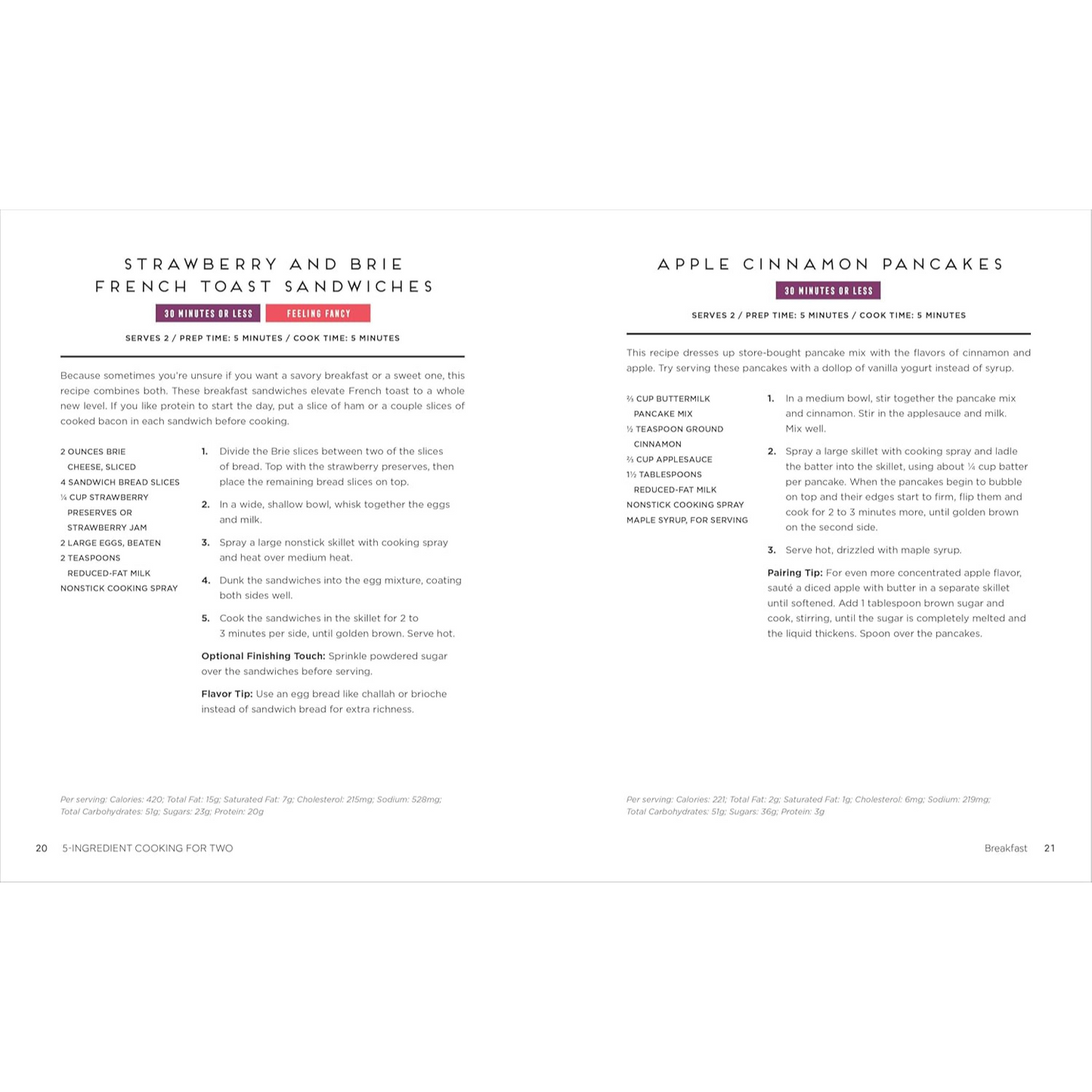 5-Ingredient Cooking for Two: 100 Recipes Portioned for Pairs (Spiral Bound)