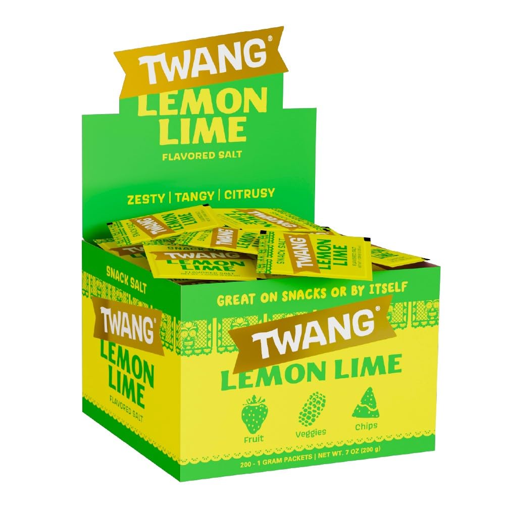 Twang Flavored Snack Salt Packets, Lime, Toppings for Popcorn, Fresh Fruits, Veggies & Chips, 1 Gram (Pack of 200)