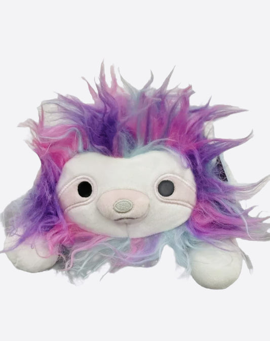 Squishmallow Laying Hug Mees Rayen Pink Sloth Rainbow Hair