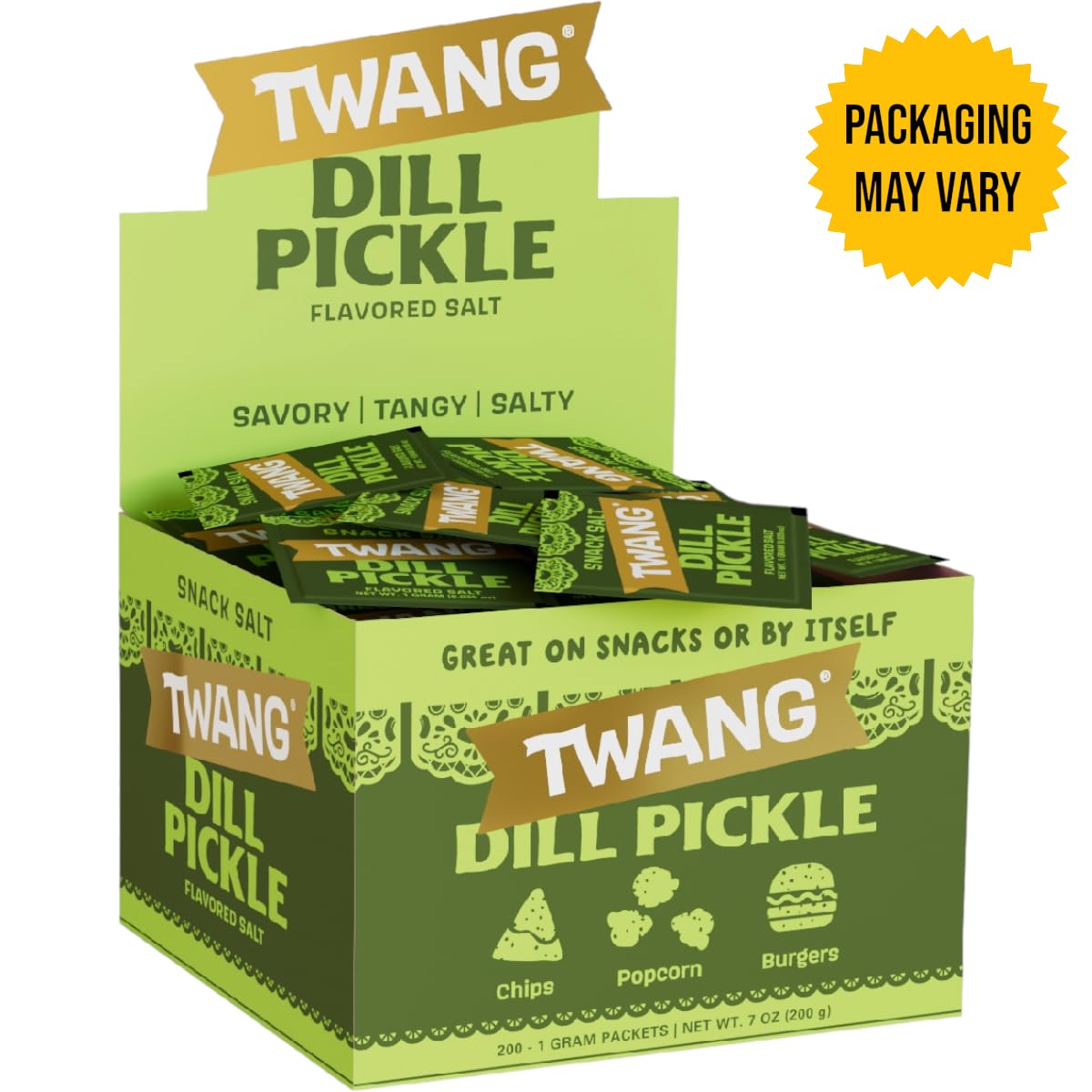 Twang Flavored Snack Salt Packets, Lime, Toppings for Popcorn, Fresh Fruits, Veggies & Chips, 1 Gram (Pack of 200)