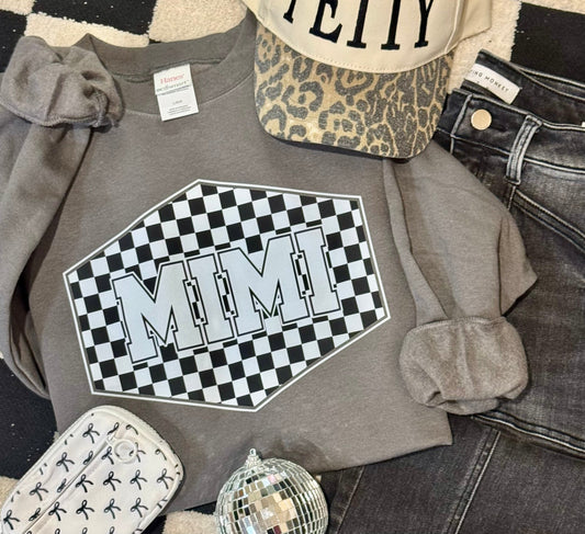 Mimi Checkered Tee/Sweatshirt (PREORDER CLOSES 11/30, ETA 1 WEEK)