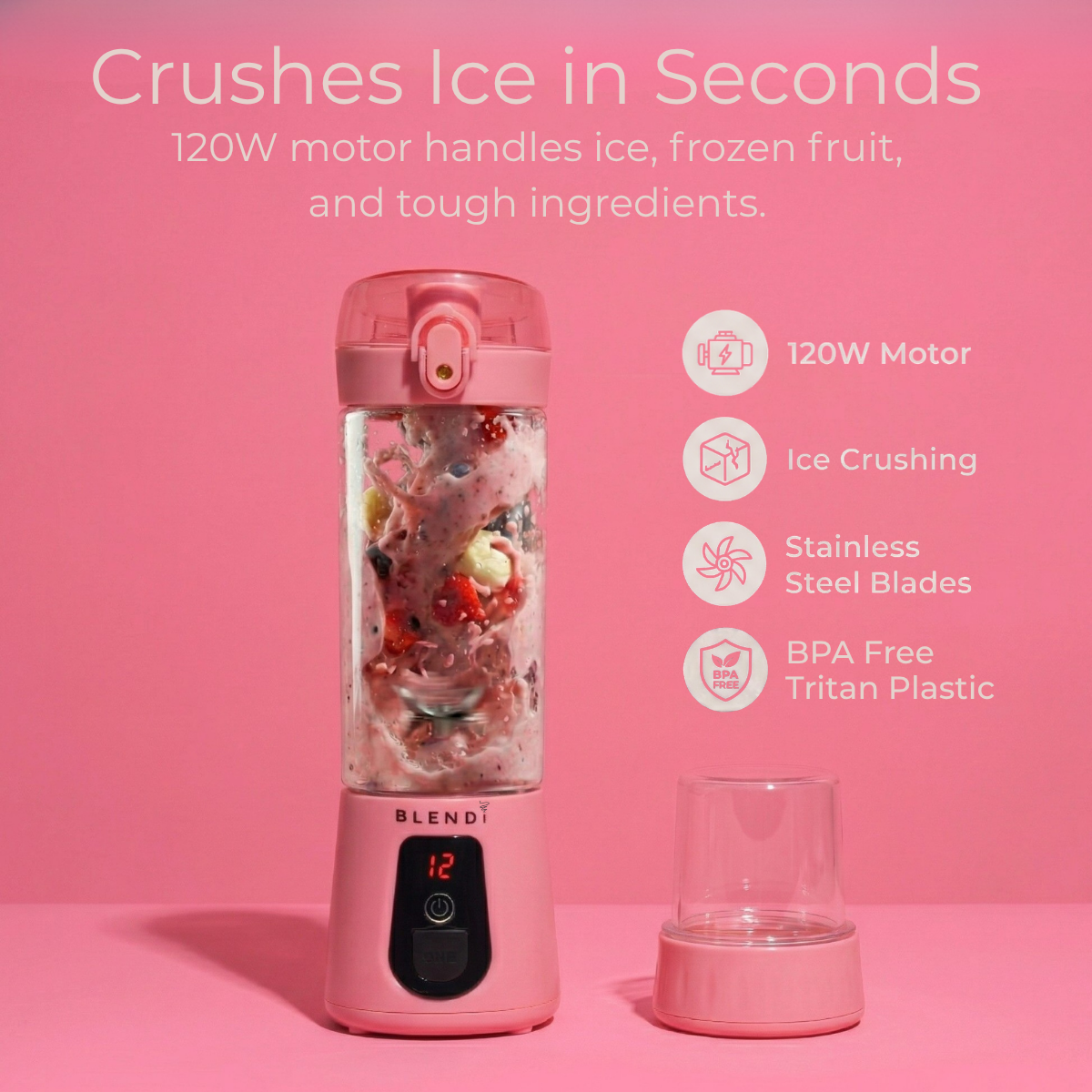 BLENDi Pro+ Portable Blender – 120W, 17oz, Crushes Ice, USB-C Rechargeable