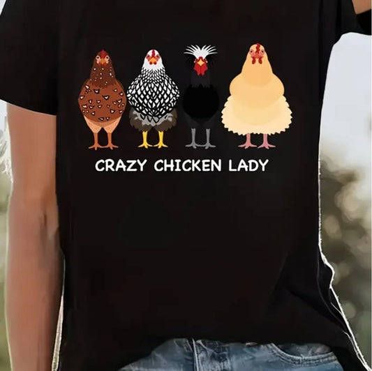 CRAZY LADY CHICKEN TEE