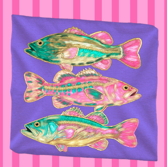 WELL SHHH 3 FISH TEE
