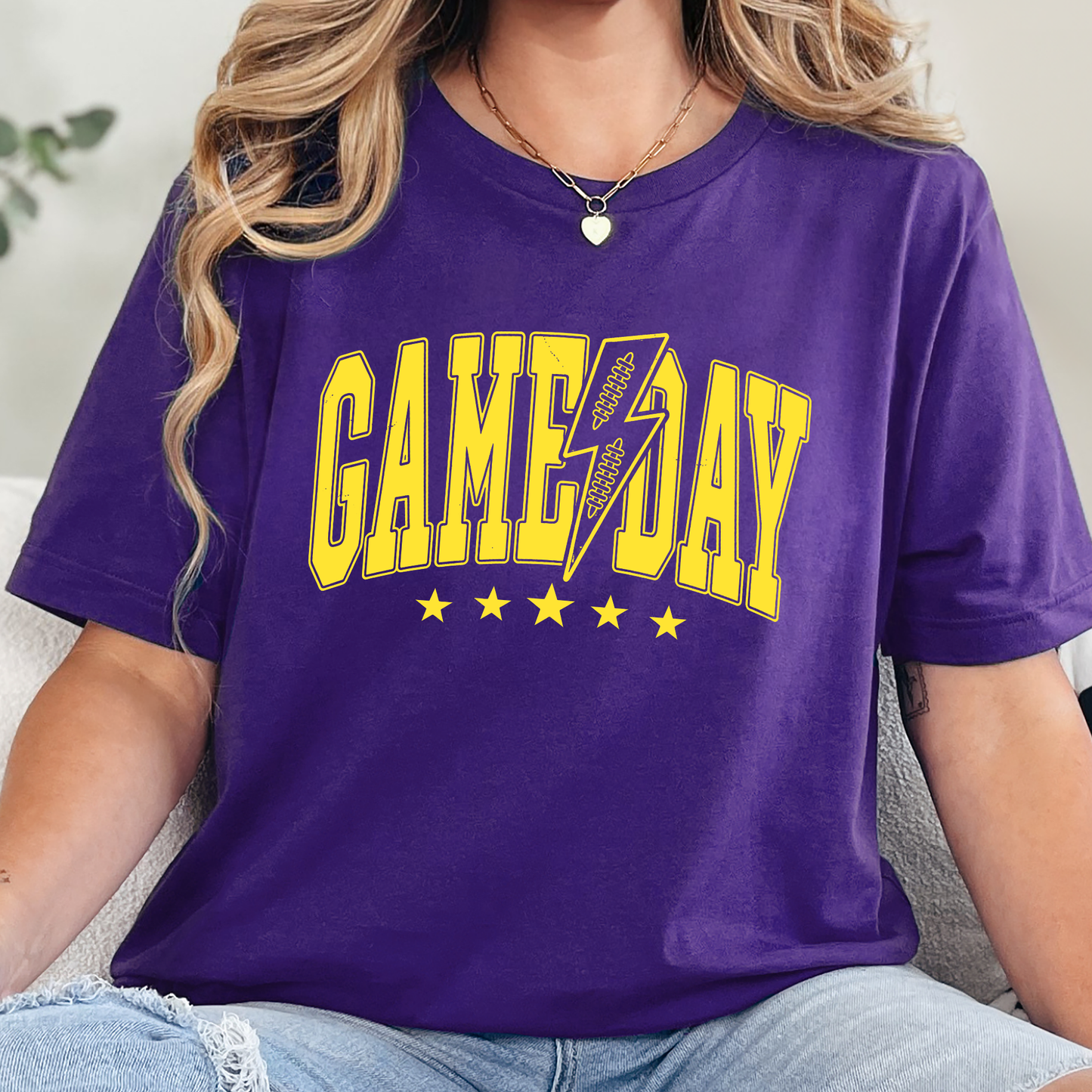 Custom Color Game Day Lightning Bolt Graphic Tees