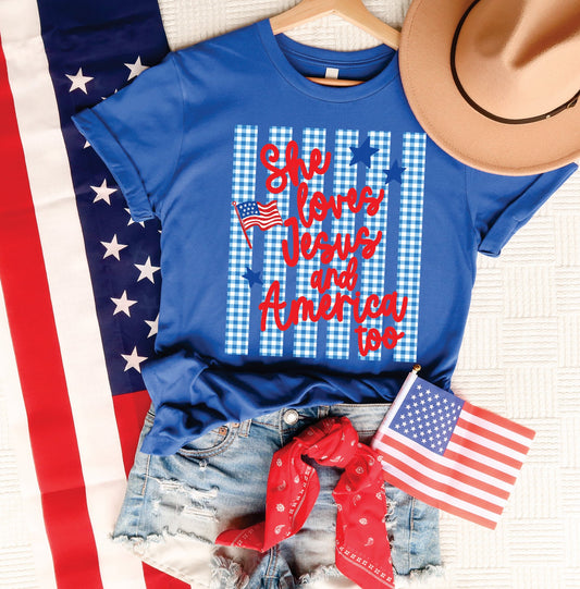 Americana Loves Jesus Tee