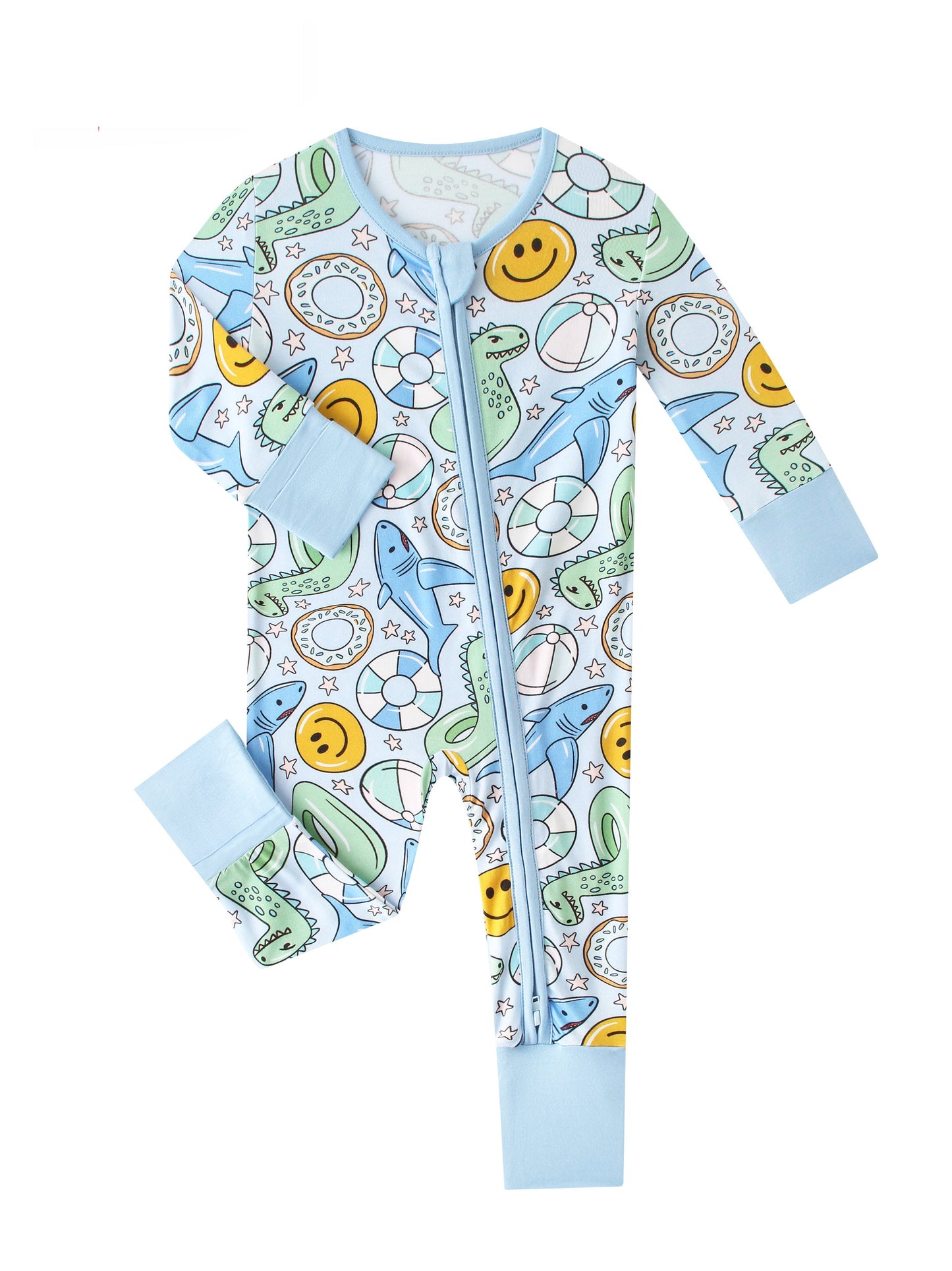 PoshTOT Summer Bamboo Baby Convertible Zippy Romper