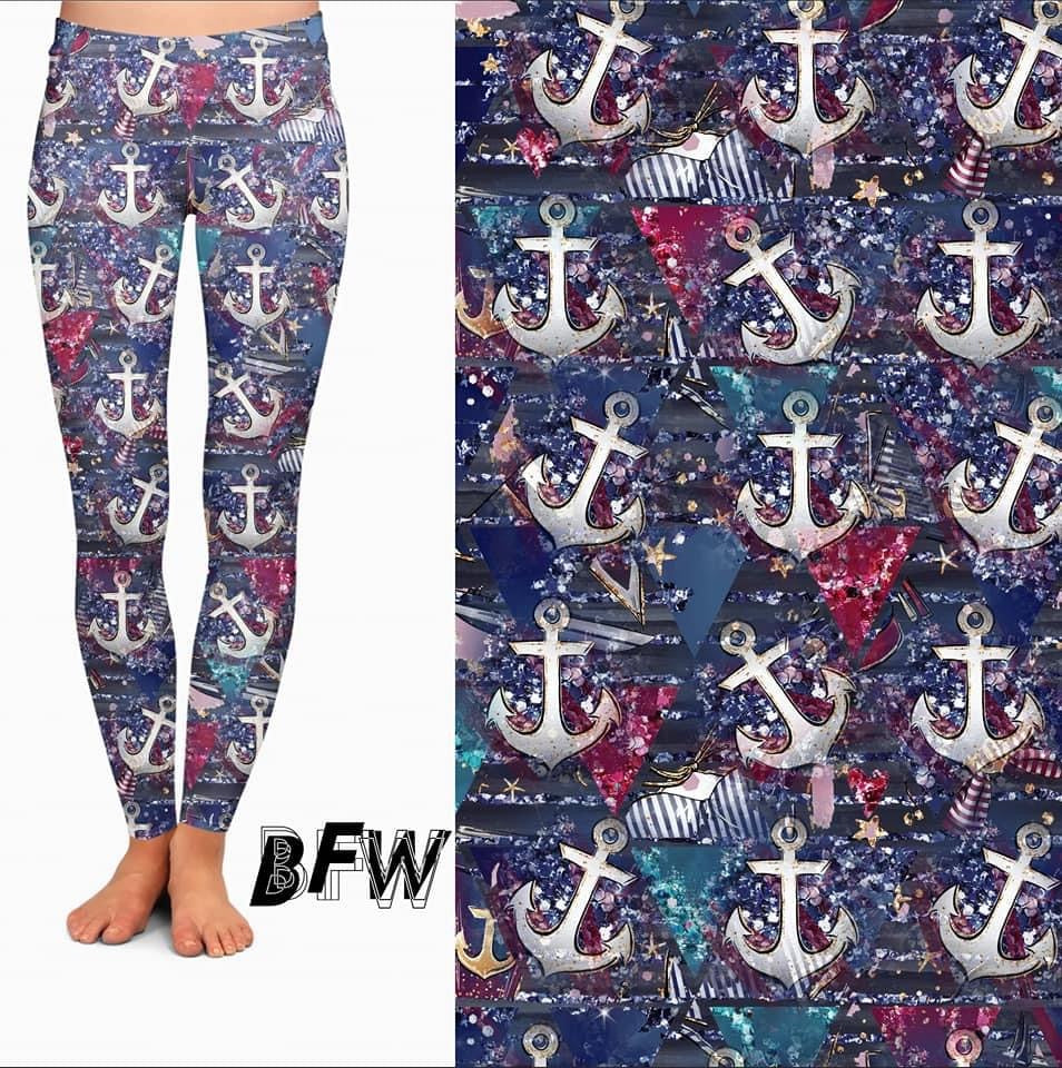 Anchor leggings, capris, lounge pants, and joggers