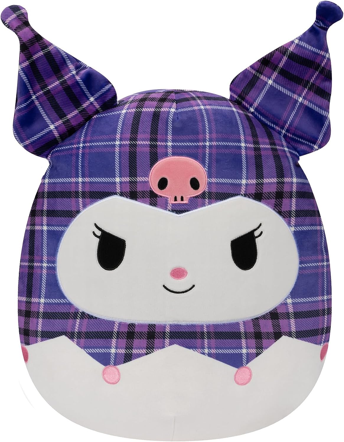 Squishmallows Purple Plaid Kuromi 6.5" 2023 Sanrio Winter Collection Stuffed Plush