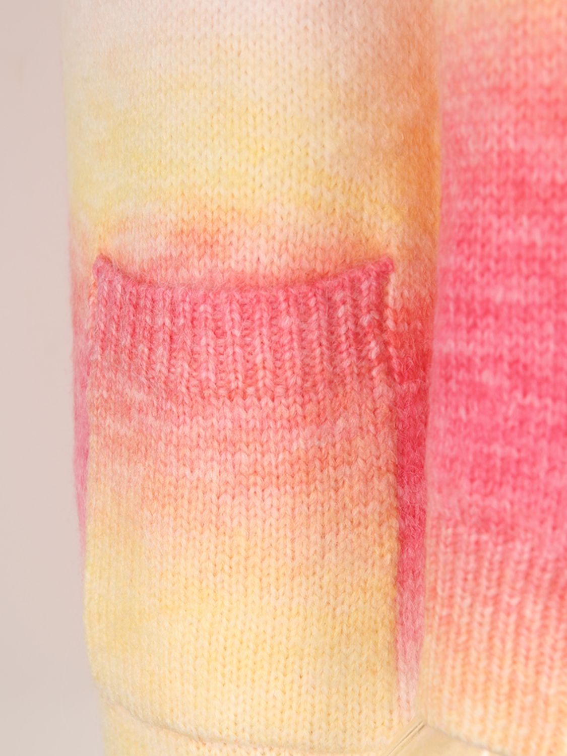 Angel Wings Pocketed Open Front Gradient Cardigan