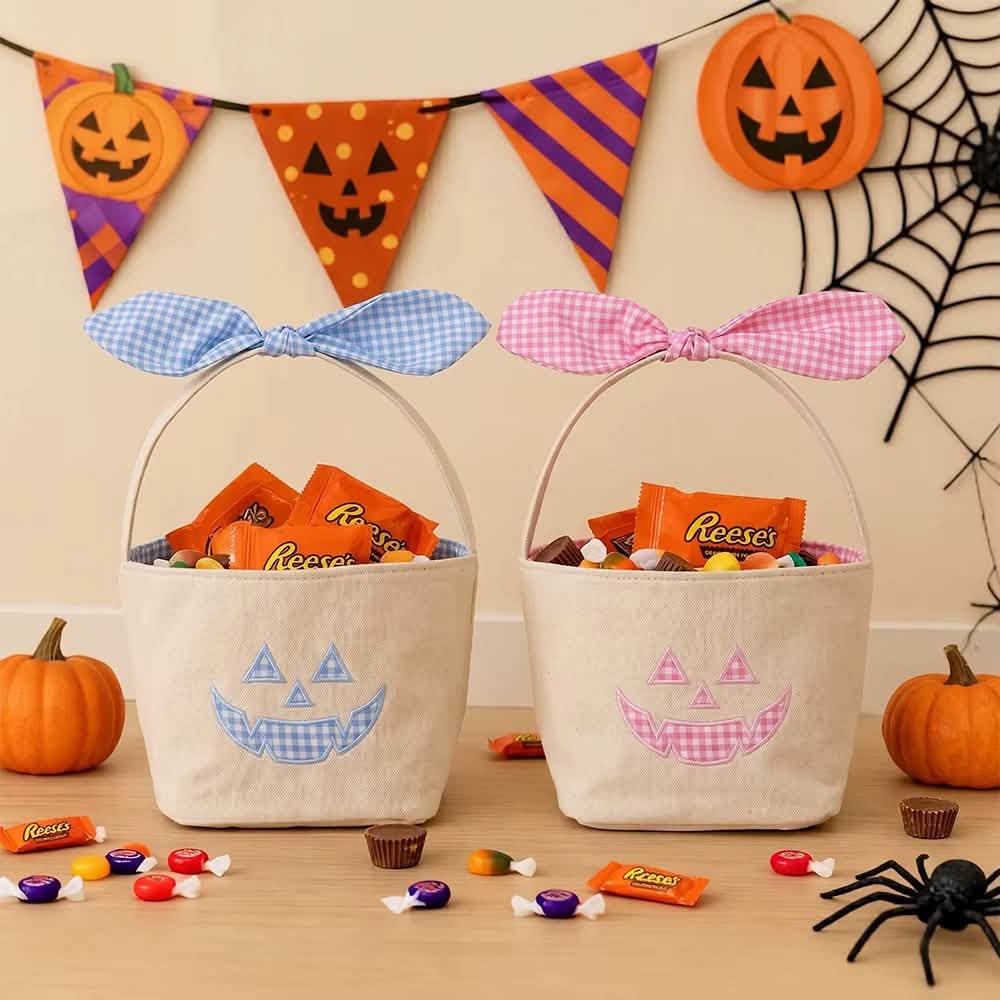 Custom Gingham Halloween Basket (PREORDER CLOSES 8/30, ETA LATE SEPT.)