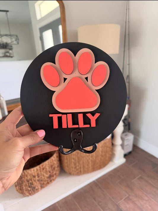 Custom Personalized Leash & Accessory Holder (Preorder - Ships in 4-5 Weeks)