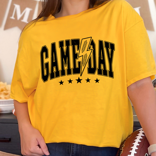 Custom Color Game Day Lightning Bolt Graphic Tees