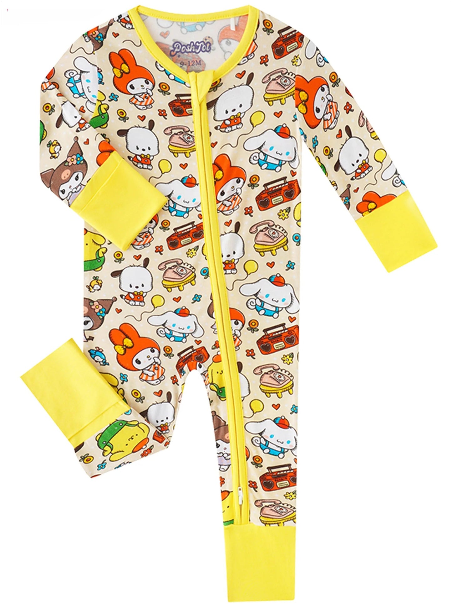 PoshTOT Sanrio Cinnamoroll Bamboo Baby Convertible Zippy Romper