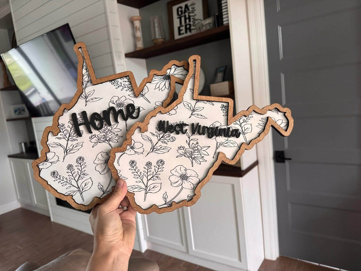 Custom Floral State Sign (PREORDER- ETA ~6 WEEKS)