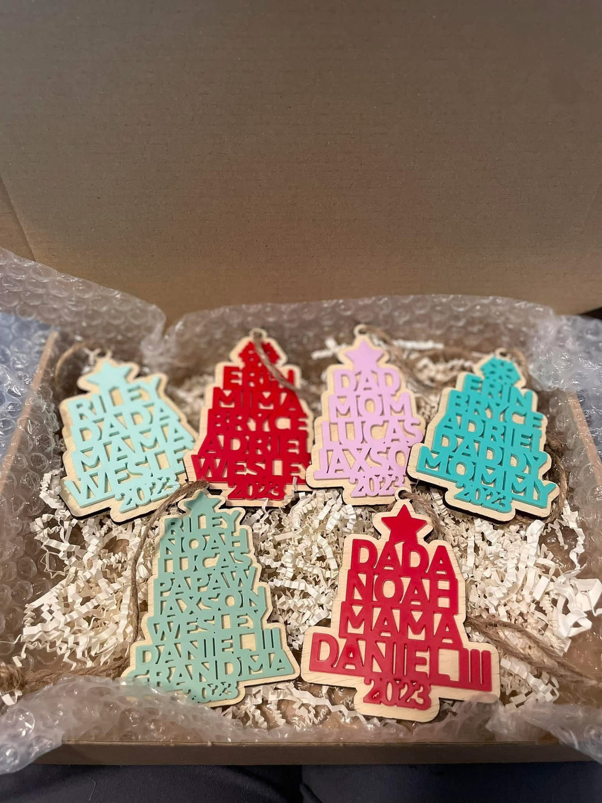 Custom PERSONALIZED NAME TREE Ornament PREORDER- ETA ~6 WEEKS
