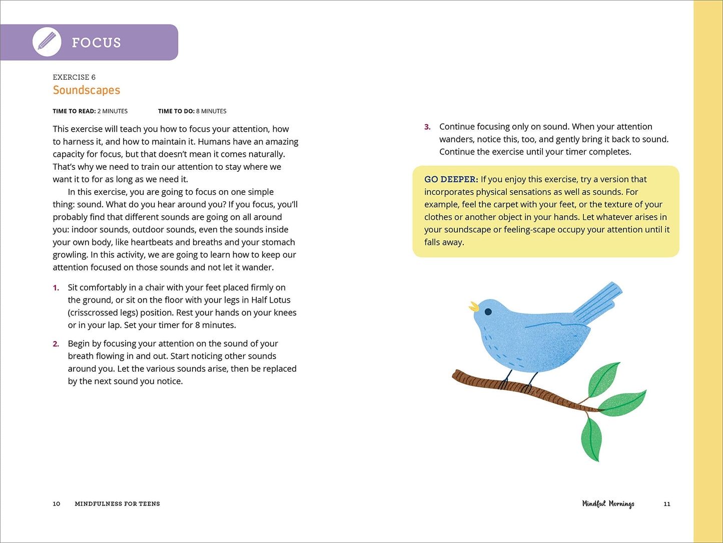 Mindfulness for Teens in 10 Minutes a Day: Exercises to Feel Calm, Stay Focused & Be Your Best Self (Spiral Bound)