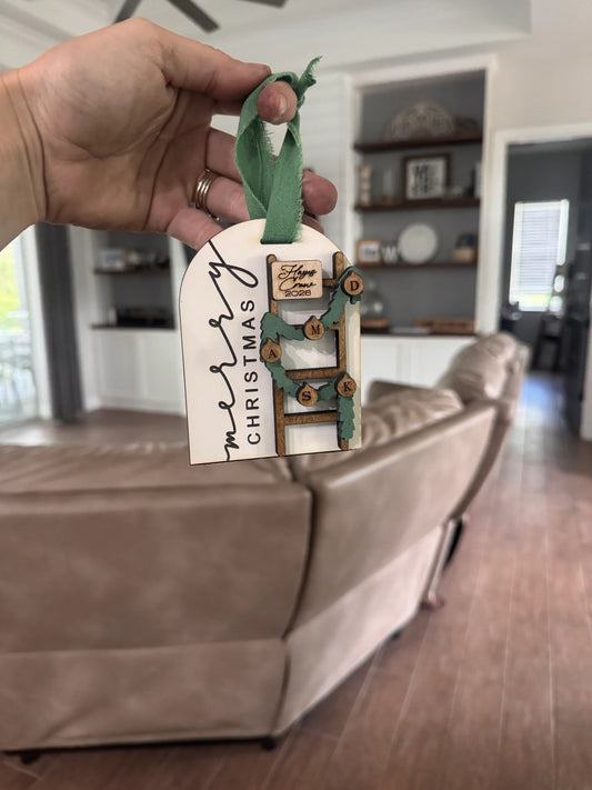 Custom PERSONALIZED Ladder Ornament (PREORDER- ETA ~6 WEEKS)