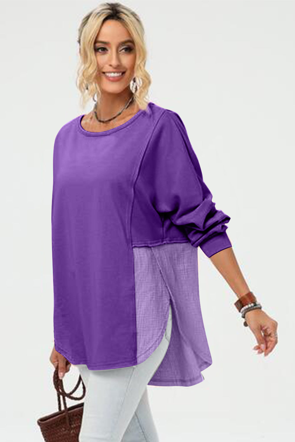 Double Take Long Sleeve High-Low T-Shirt