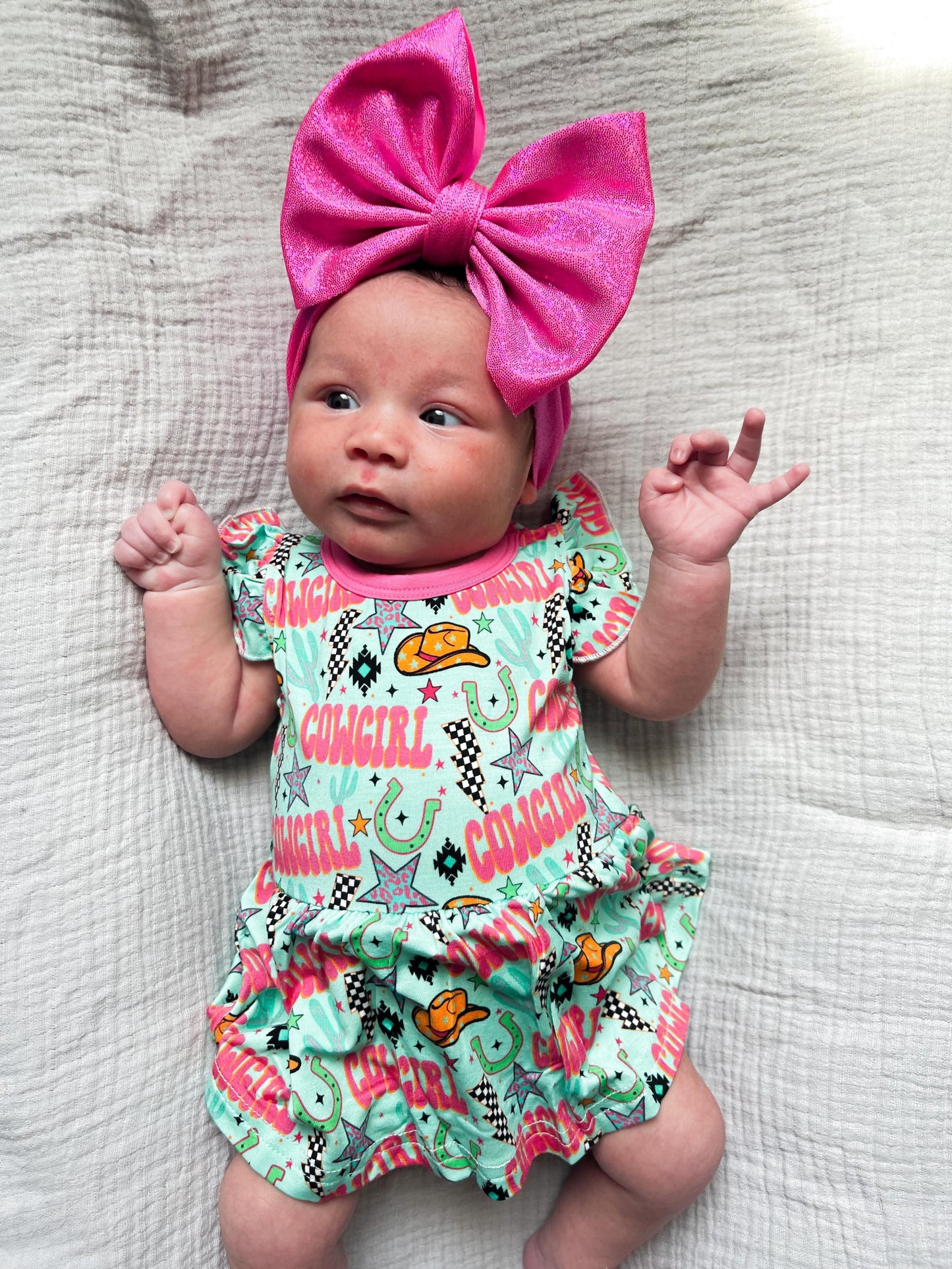 Neon Cowgirl Bamboo Skirted Romper