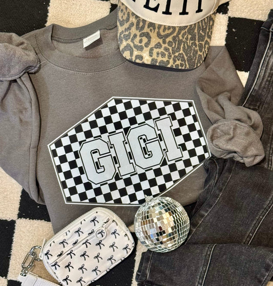 Gigi Checkered Tee/Sweatshirt (PREORDER CLOSES 11/30, ETA 1 WEEK)