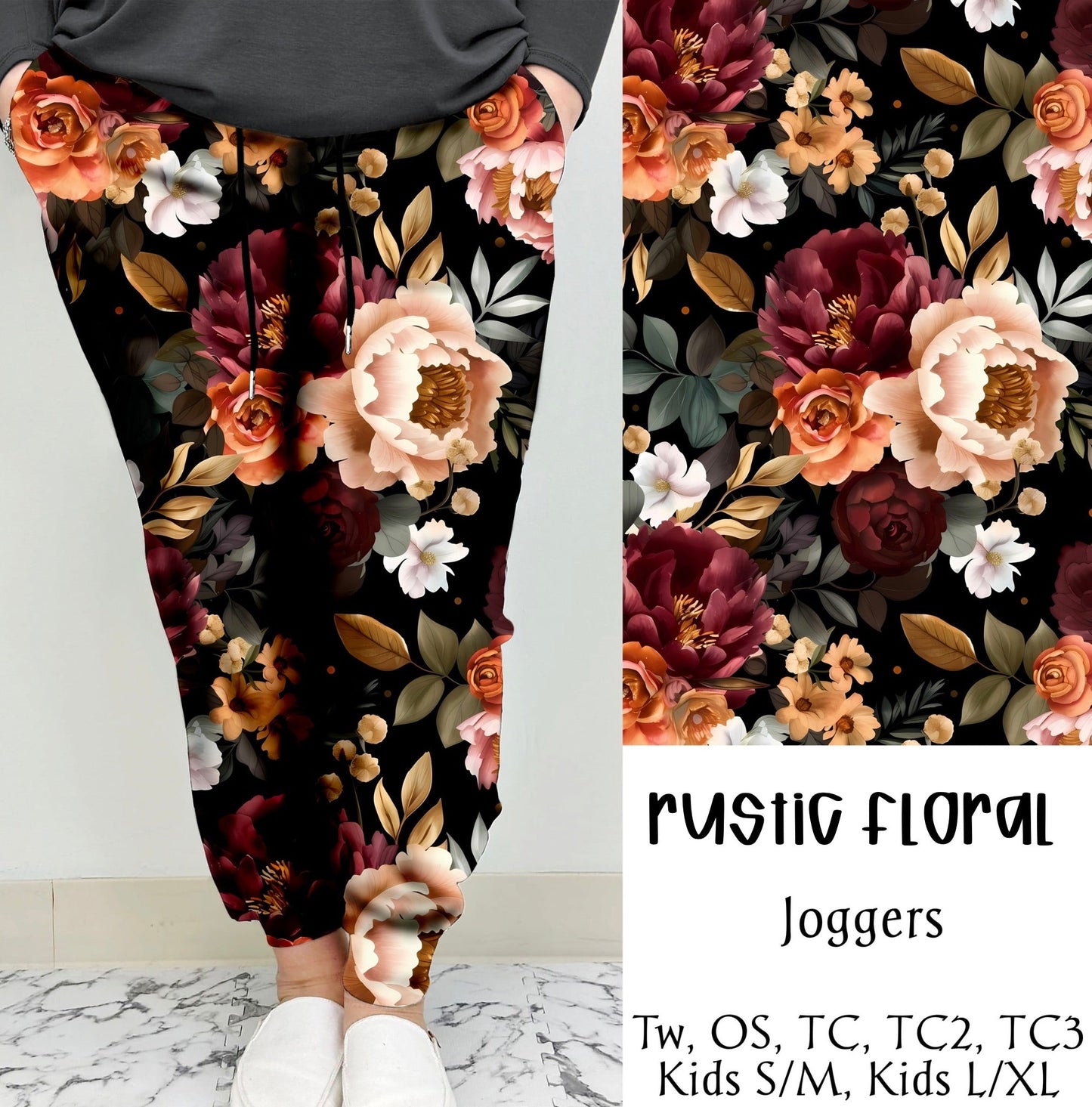 Rustic Floral Leggings/Joggers | PREORDER CLOSES 6/30, ETA EARLY SEPT.