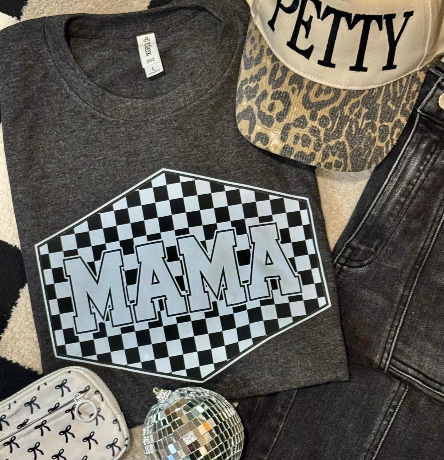 Mama Checkered Tee/Sweatshirt (PREORDER CLOSES 11/30, ETA 1 WEEK)