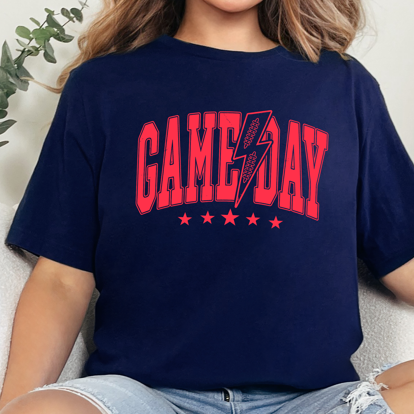 Custom Color Game Day Lightning Bolt Graphic Tees