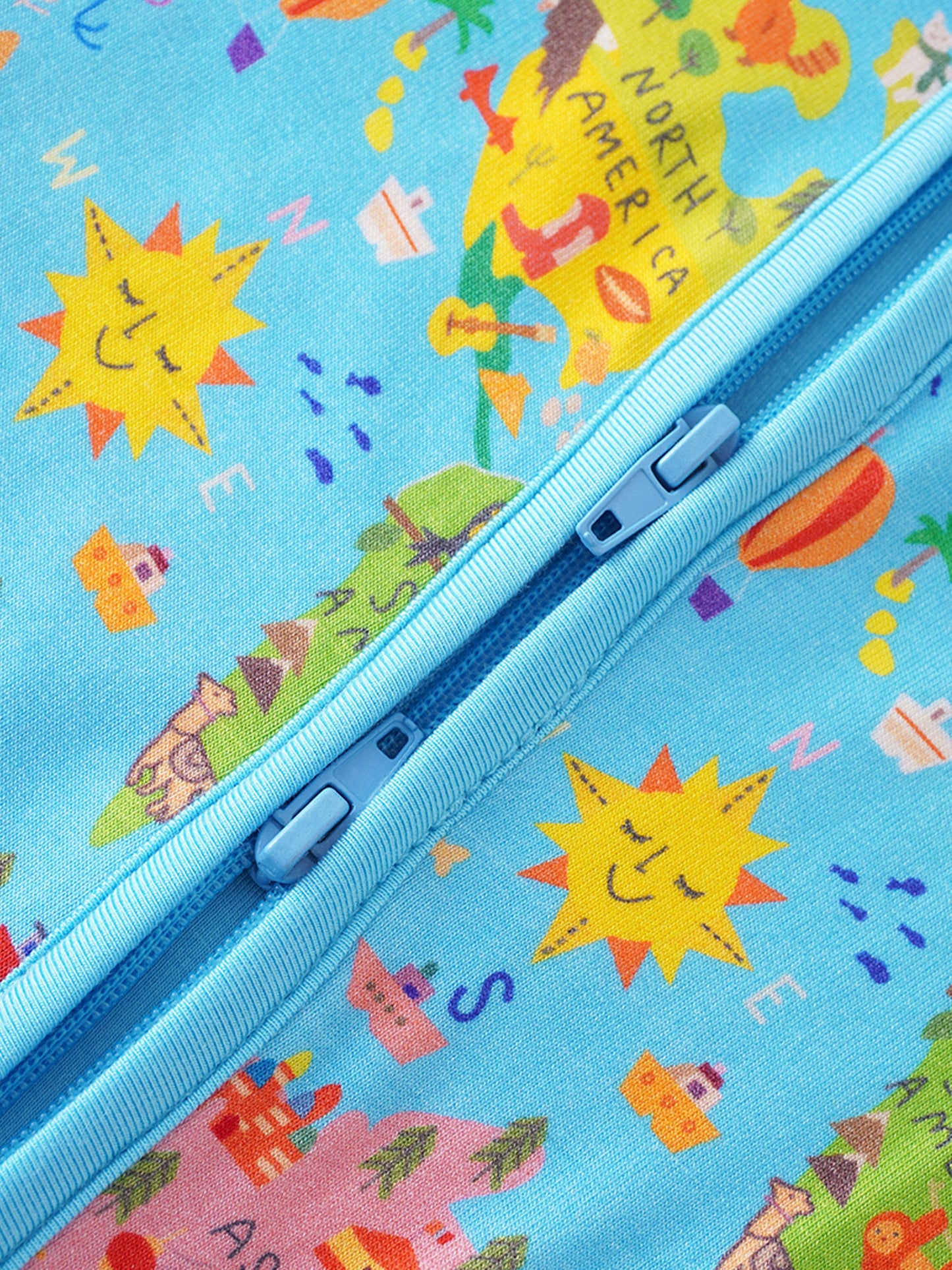 PoshTOT World Map Bamboo Baby Convertible Zippy Romper