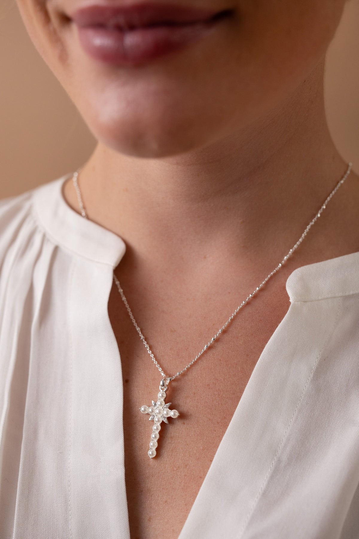 Divine Guides Cross Pendant Necklace
