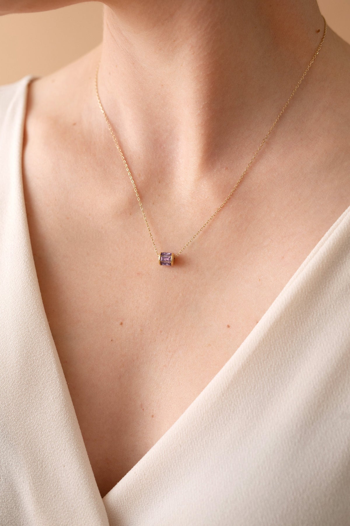 February Birthstone Precious Pendant Necklace