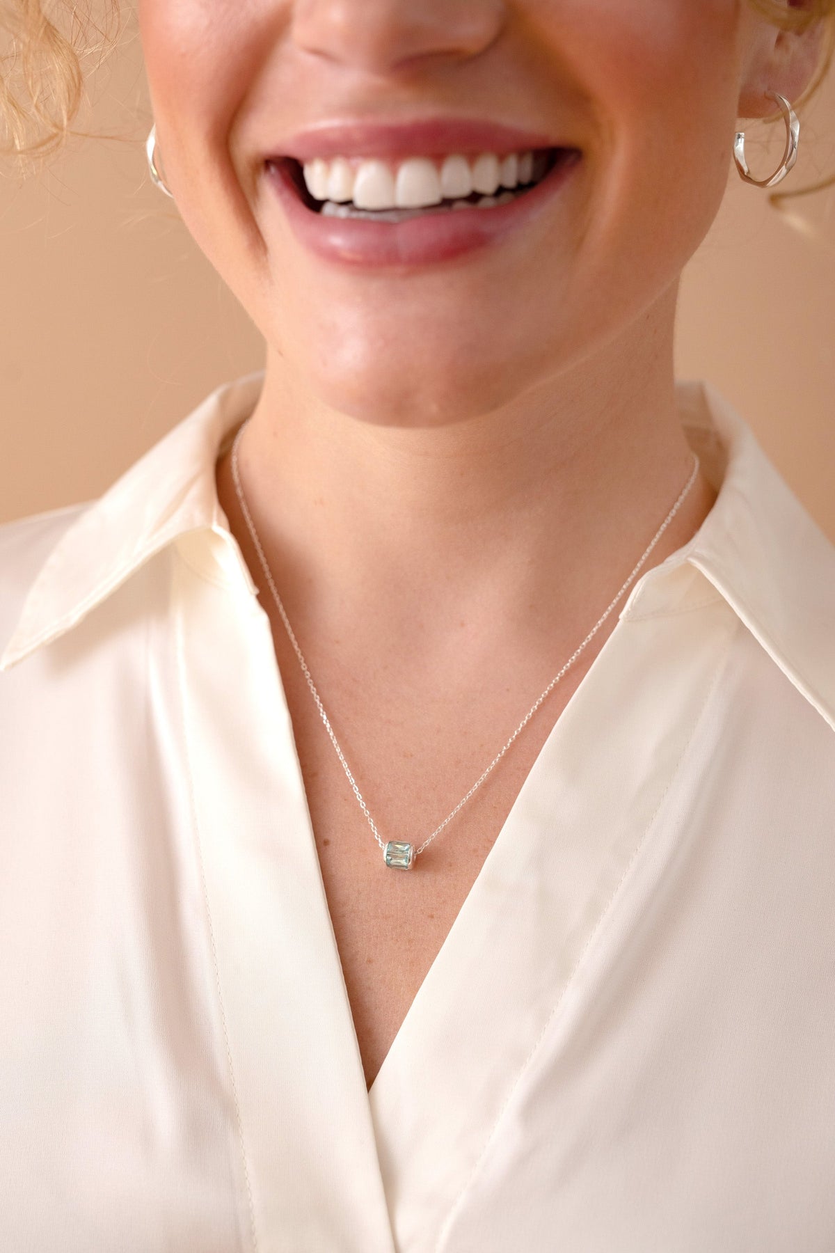 March Birthstone Precious Pendant Necklace