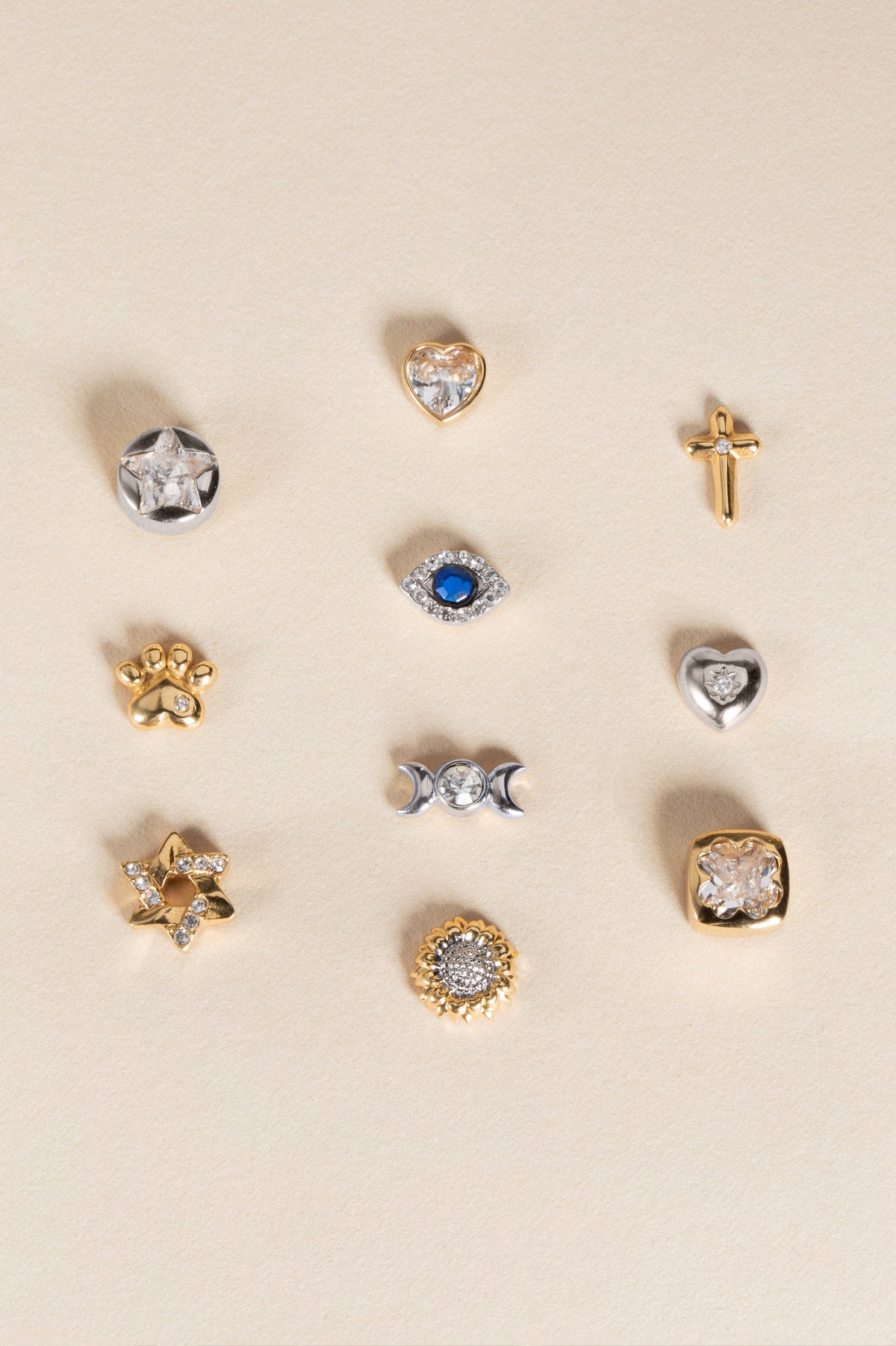 Crystal Lunar Phase Mini Stud Earrings