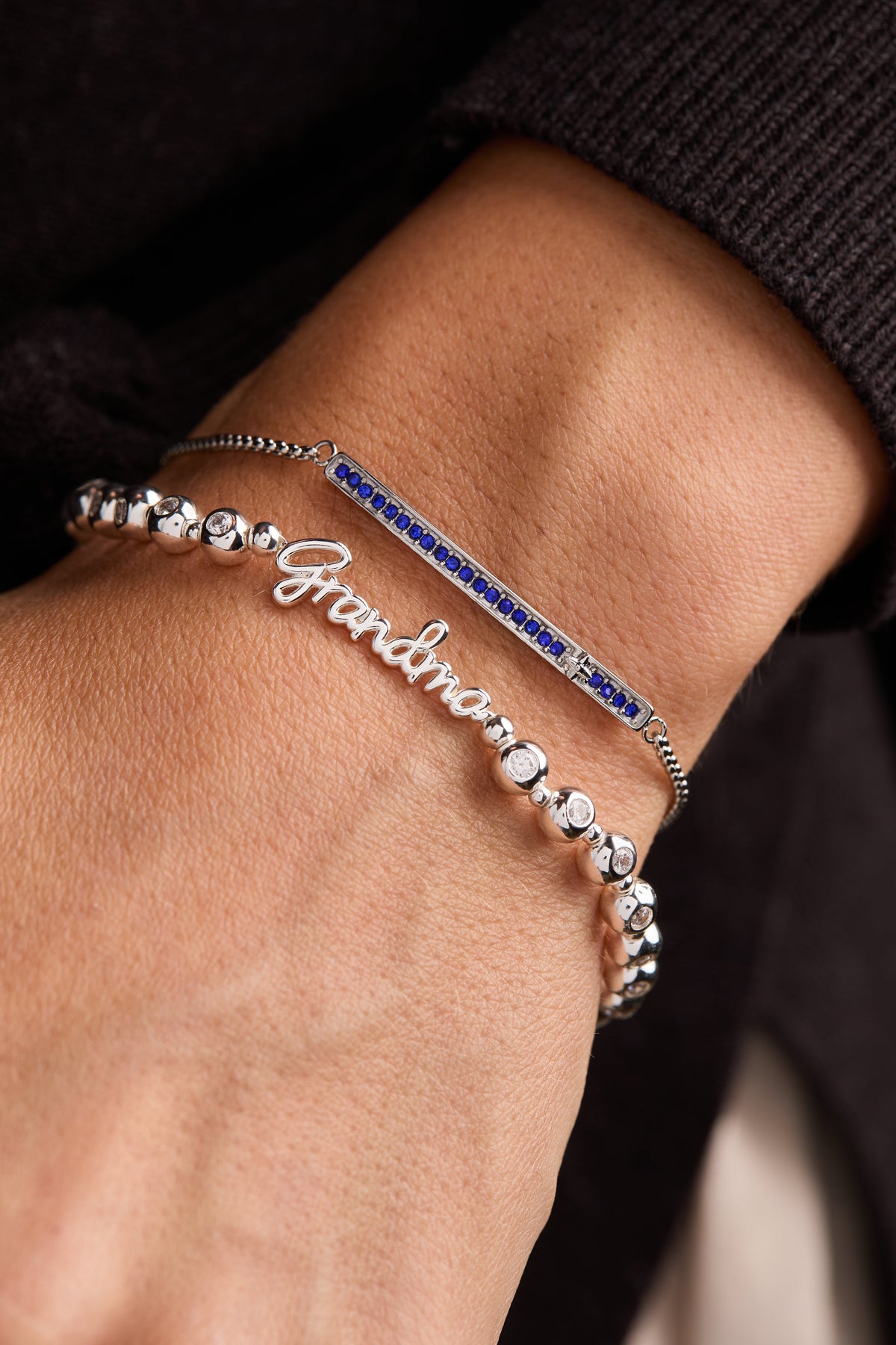 Grandma Elongated Crystal Stretch Bracelet