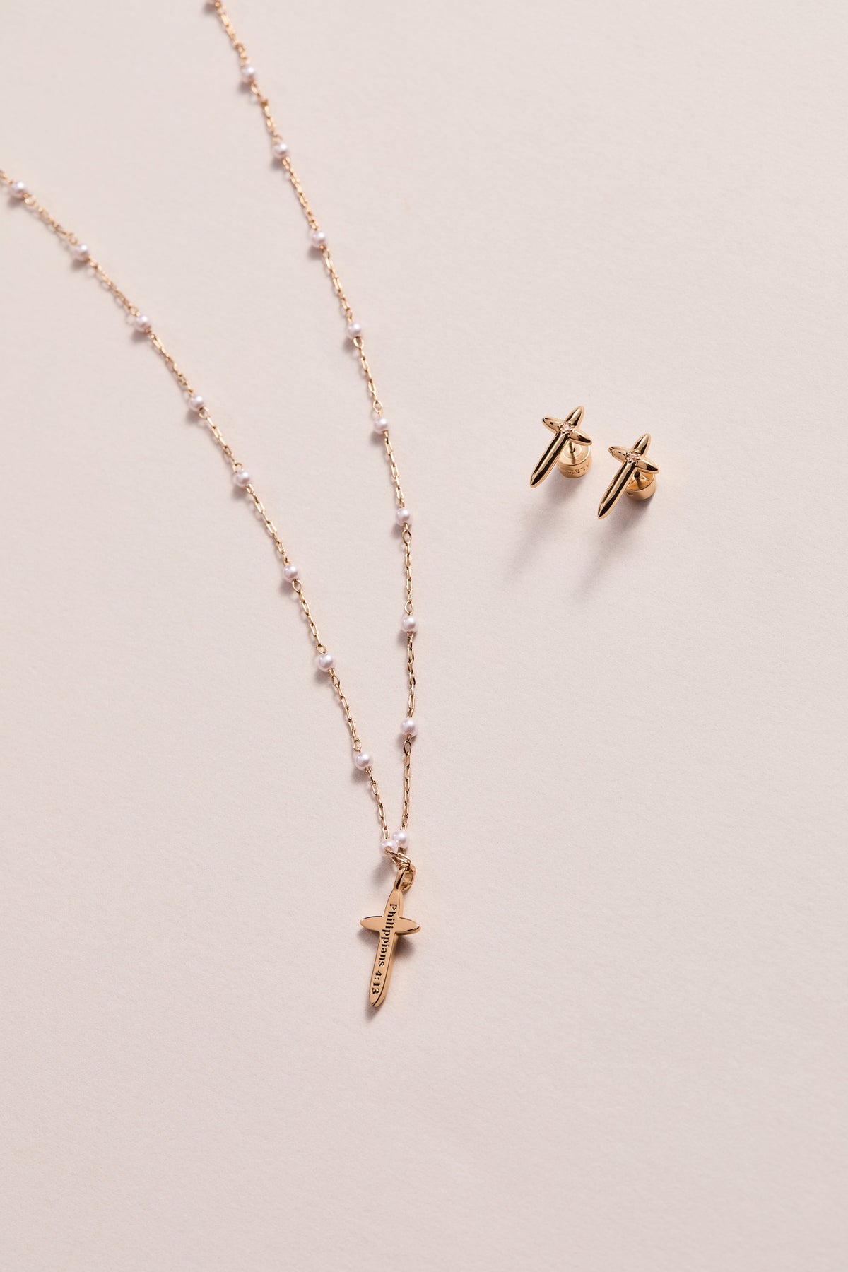 4:13 Cross Stud Earrings