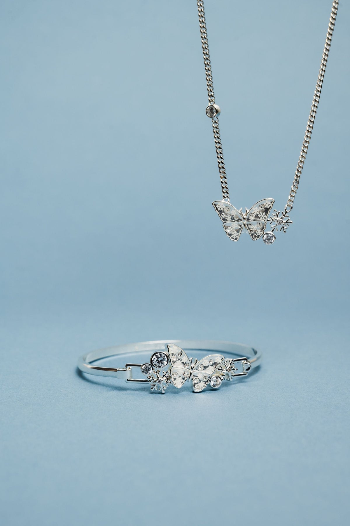 Glass Butterfly Inline Necklace