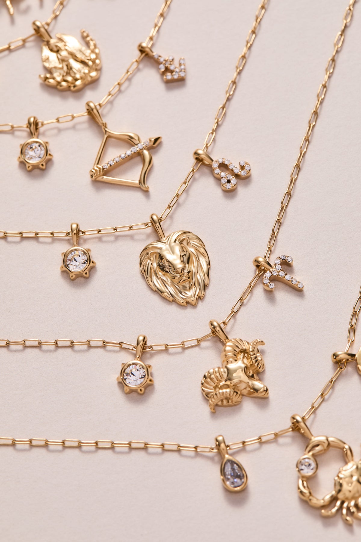 Sagittarius Zodiac Charm Cluster Necklace