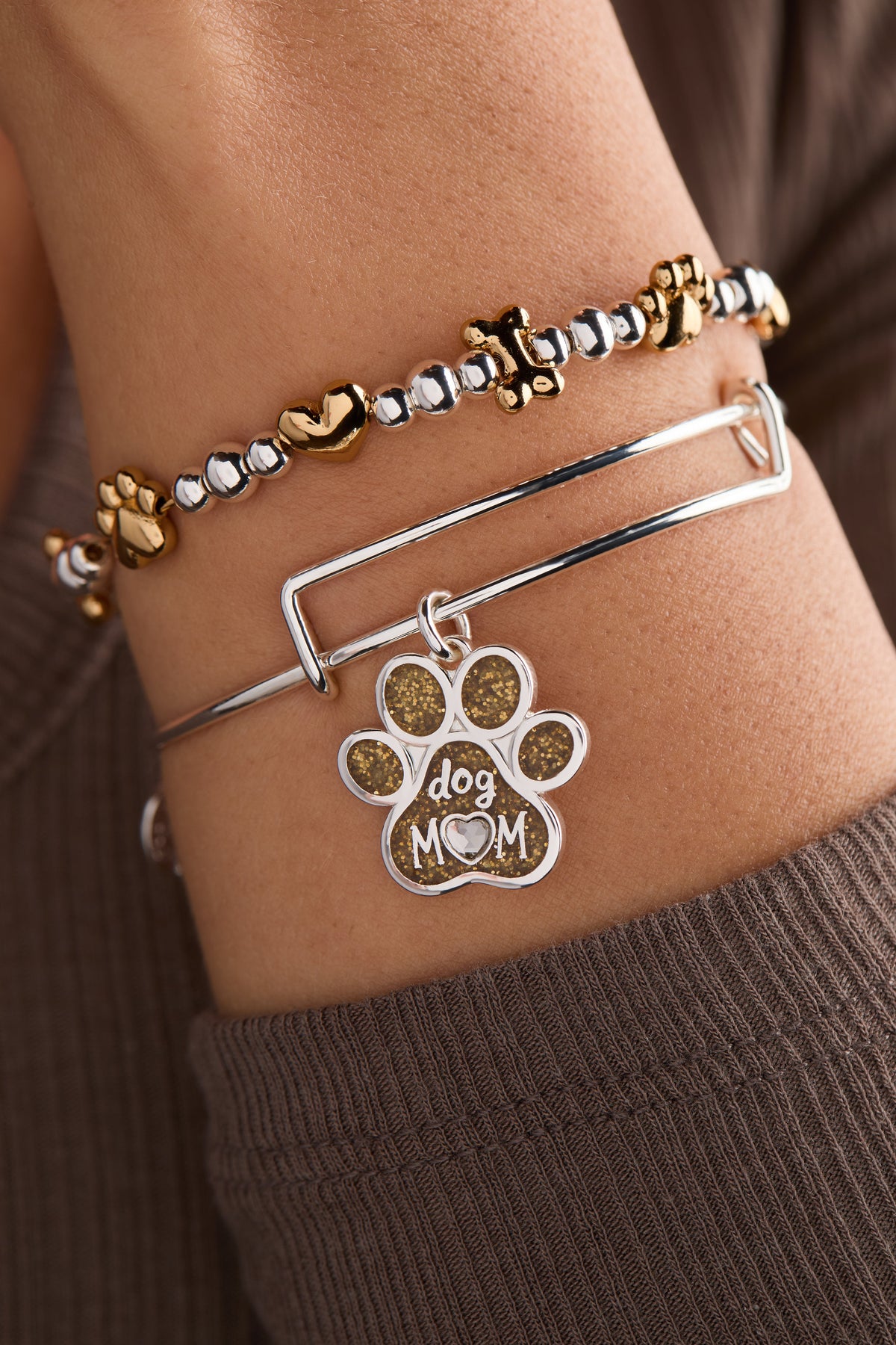 Dog Mom Charm Bangle