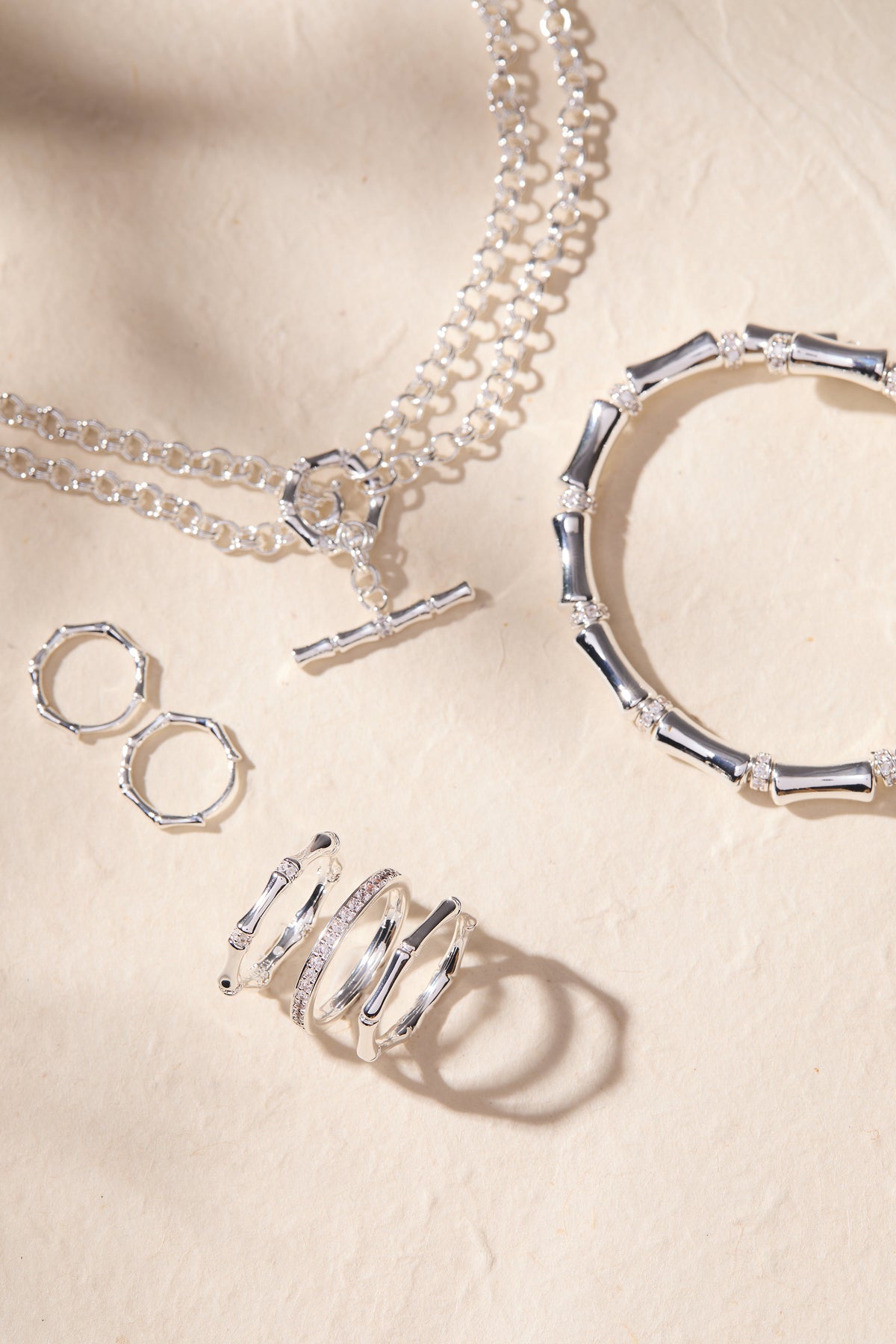 Bamboo Trio Ring Set