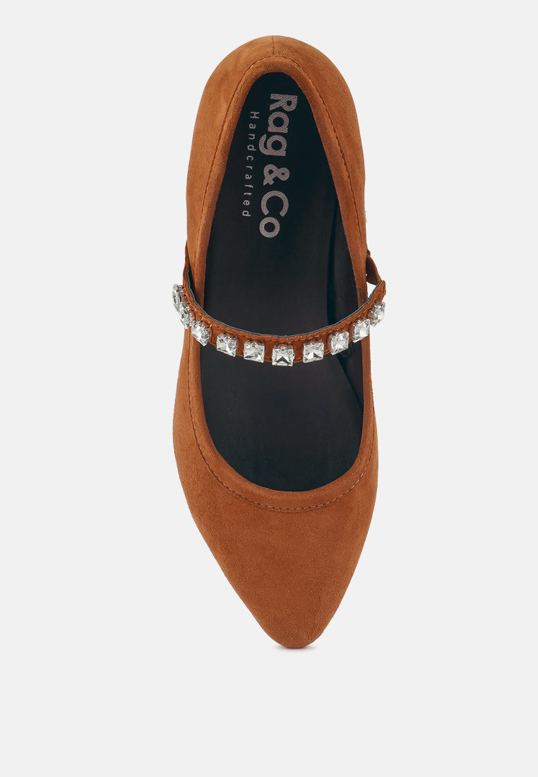 Assisi Fine Suede Maryjane Ballet Flats