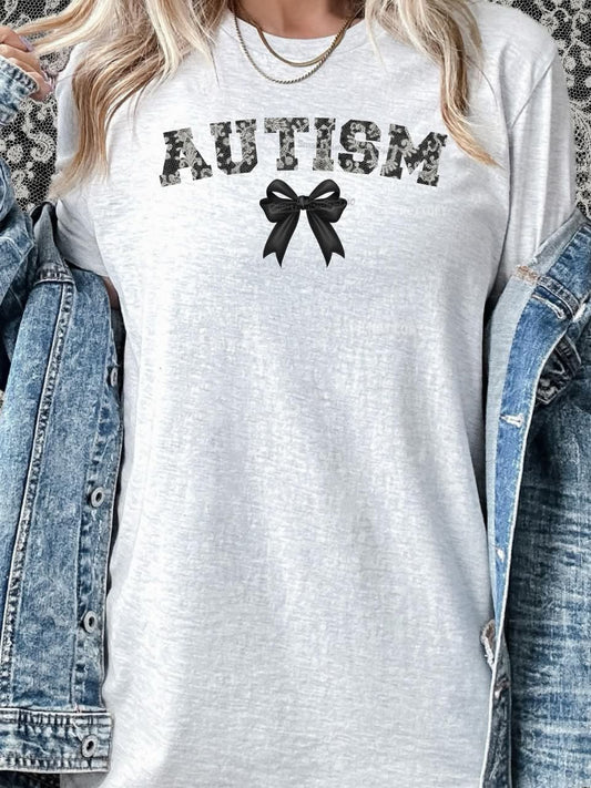 AUTISM BLACK BOW TEE