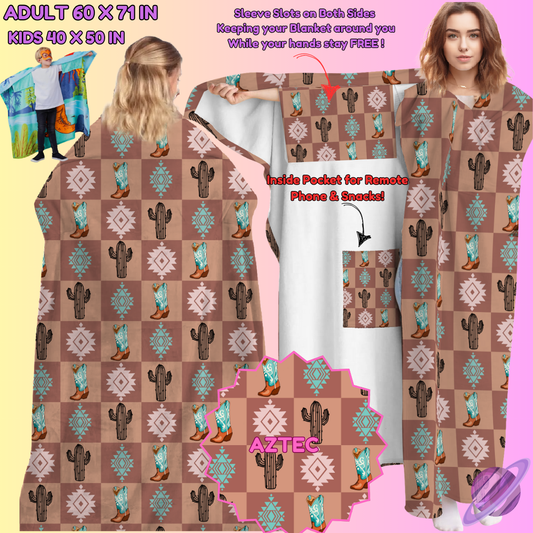 WEARABLE THROW RUN-AZTEC -PREORDER CLOSING 8/31-  ETA LATE NOV./EARLY DEC.