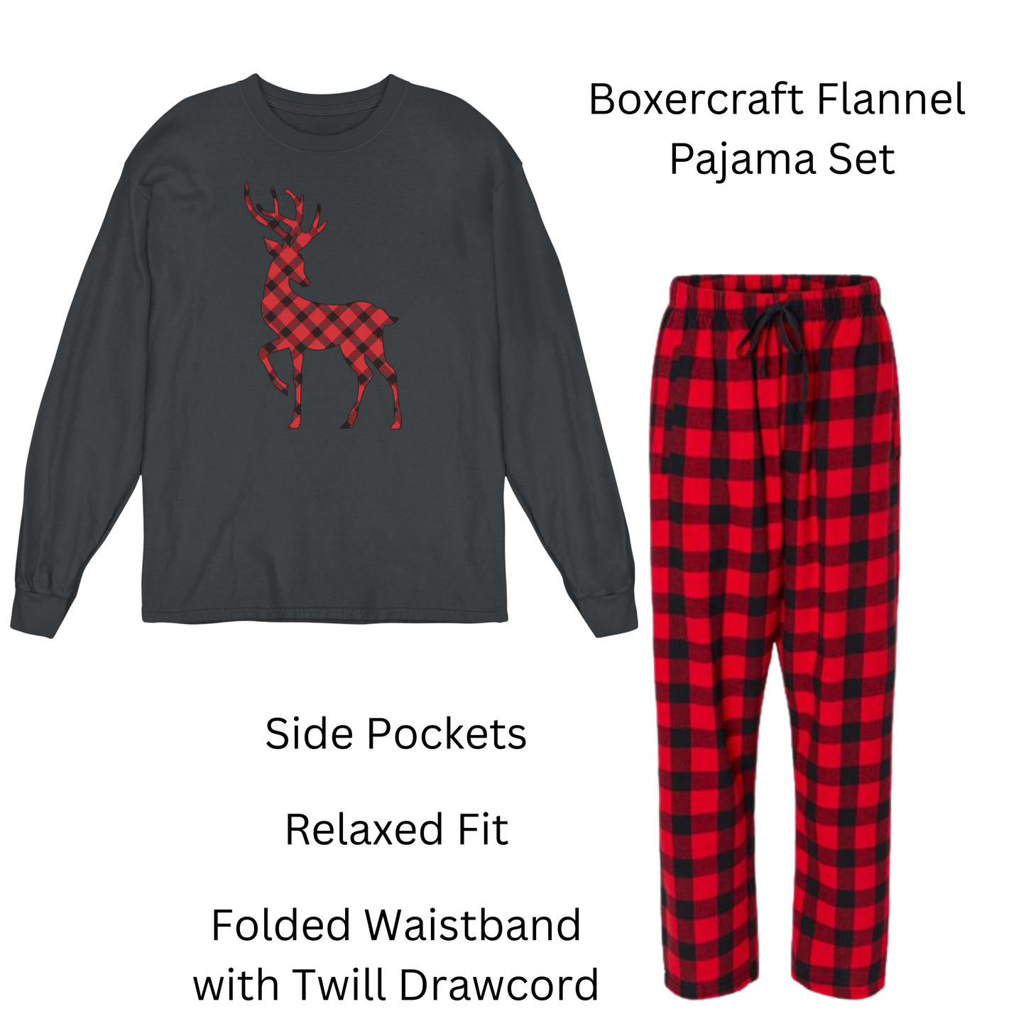 Plaid & Pine Family Pajamas - Mom Set